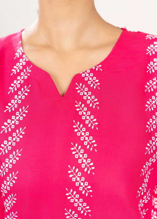 Contrast Lining Print Stitched 2Pcs