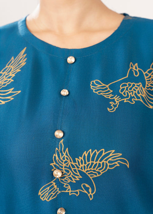Sparrow Print Stitched 2Pcs