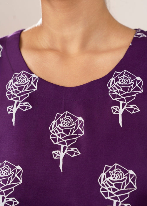 Rose Flower Stitched 2Pcs