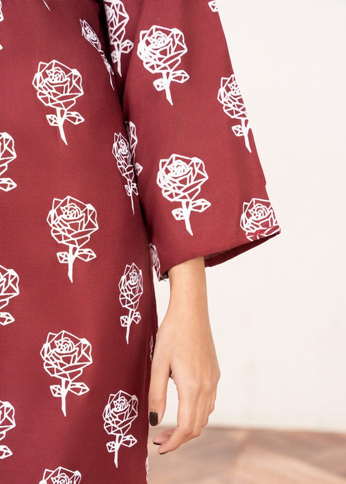 Rose Flower Stitched 2Pcs
