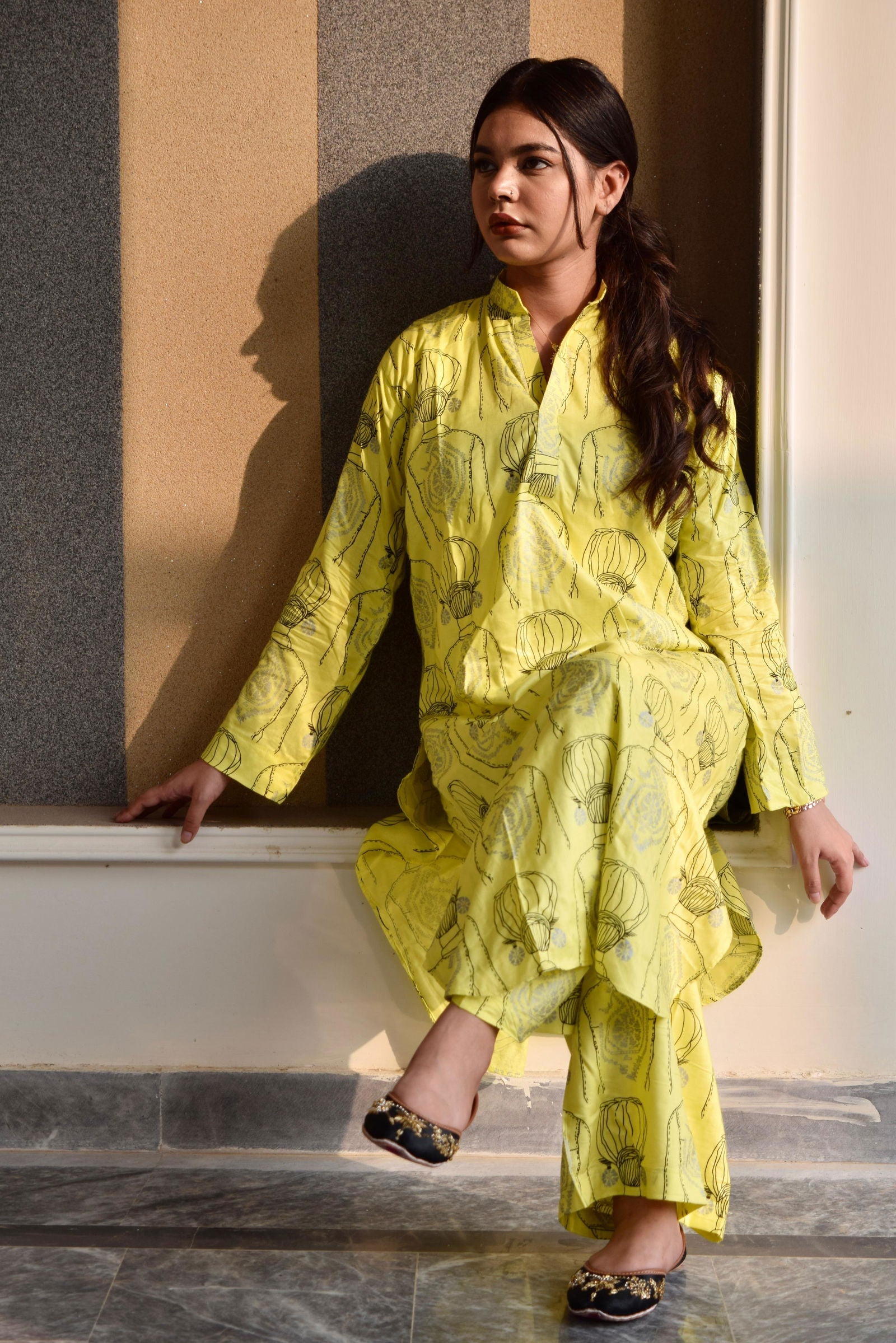 Block Print Plazzo Stitched 2Pcs - Emorl