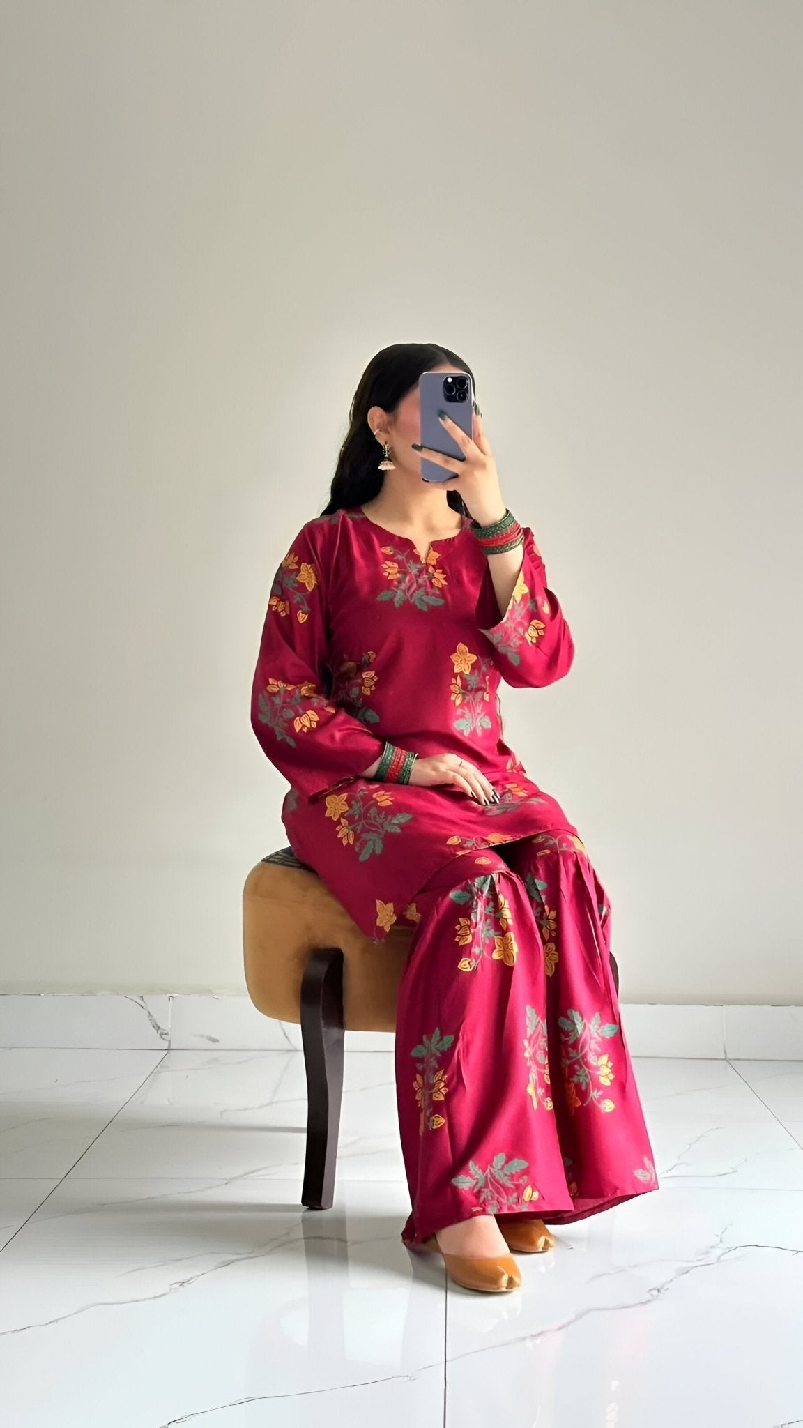Block Shirt & Sharara Stitch 2Pcs - Emorl