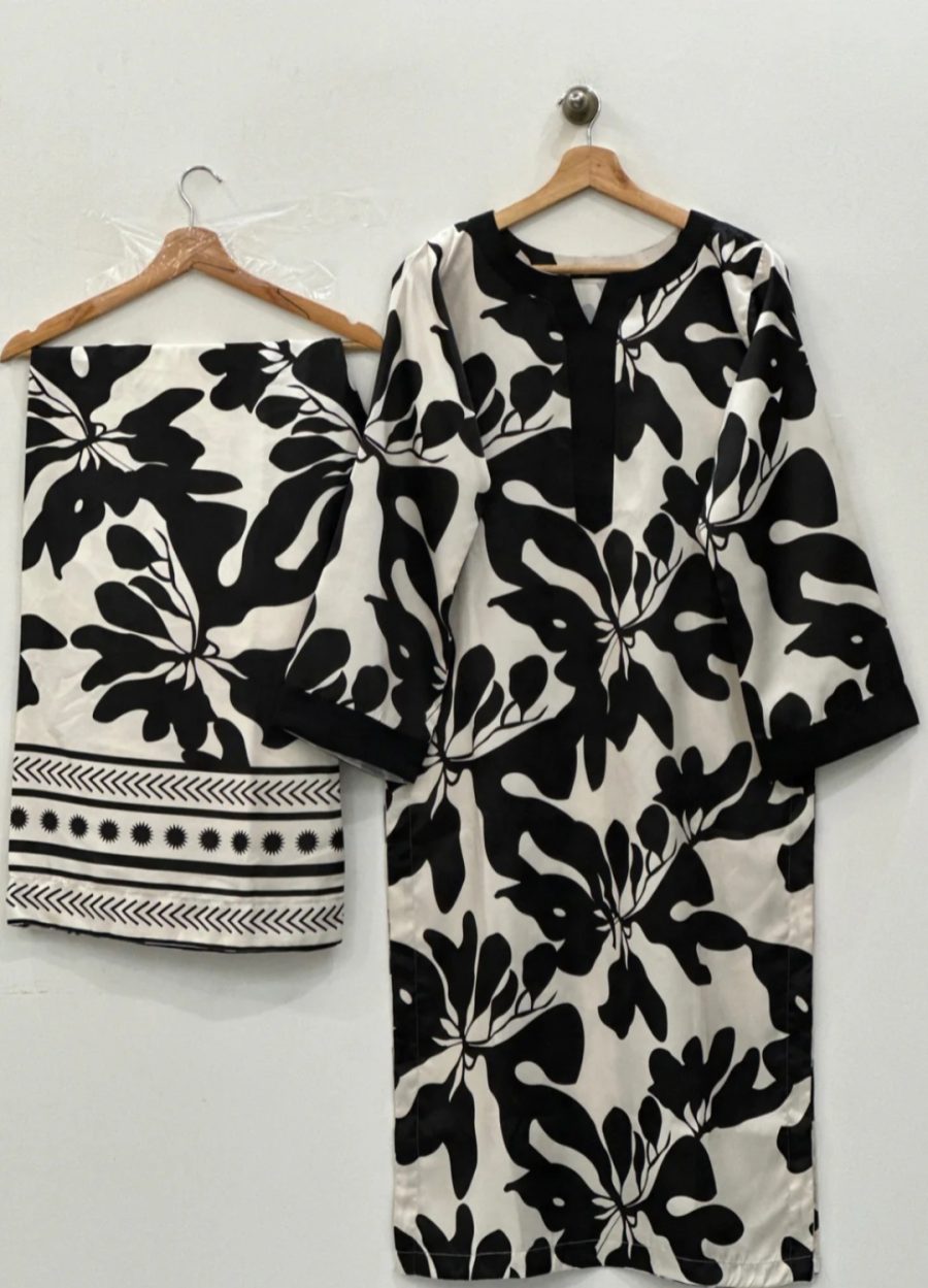 Ink Petals Stitched 2Pcs