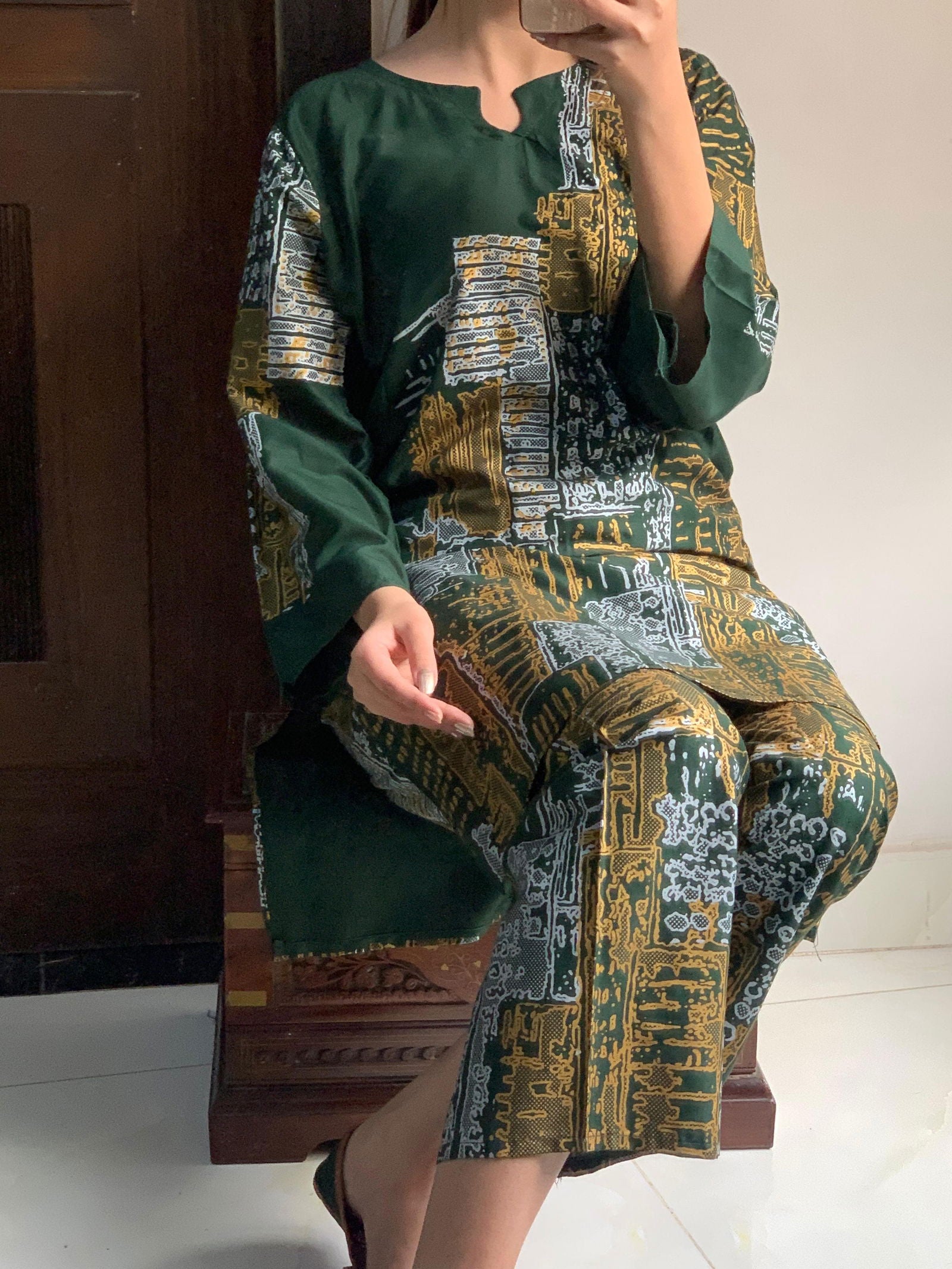 Mountain Print Stitched 2Pcs - Emorl