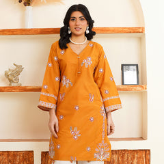 Orange Mesh Stitched 2Pcs