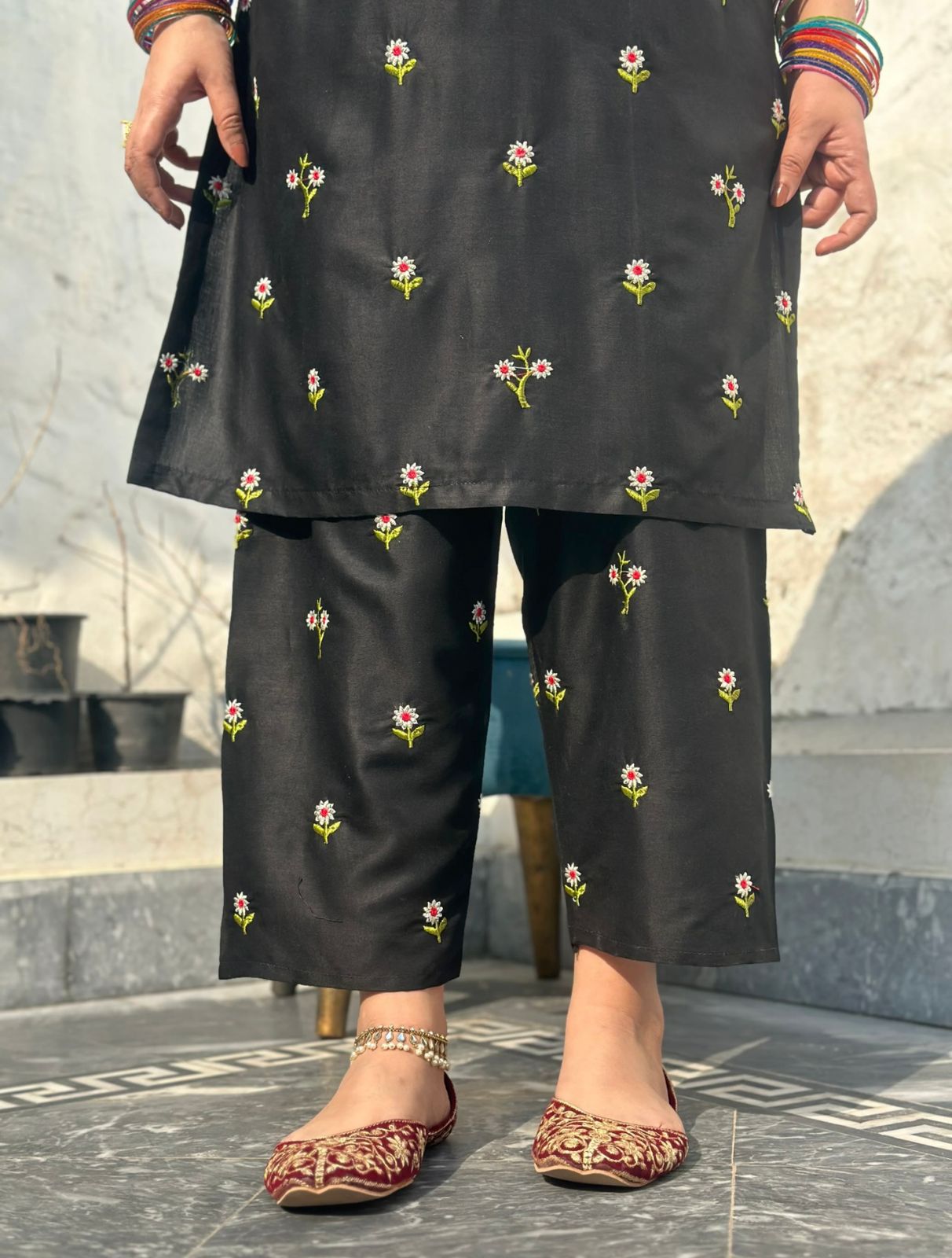 Stitched Patel Embroidery 2Pcs - Emorl