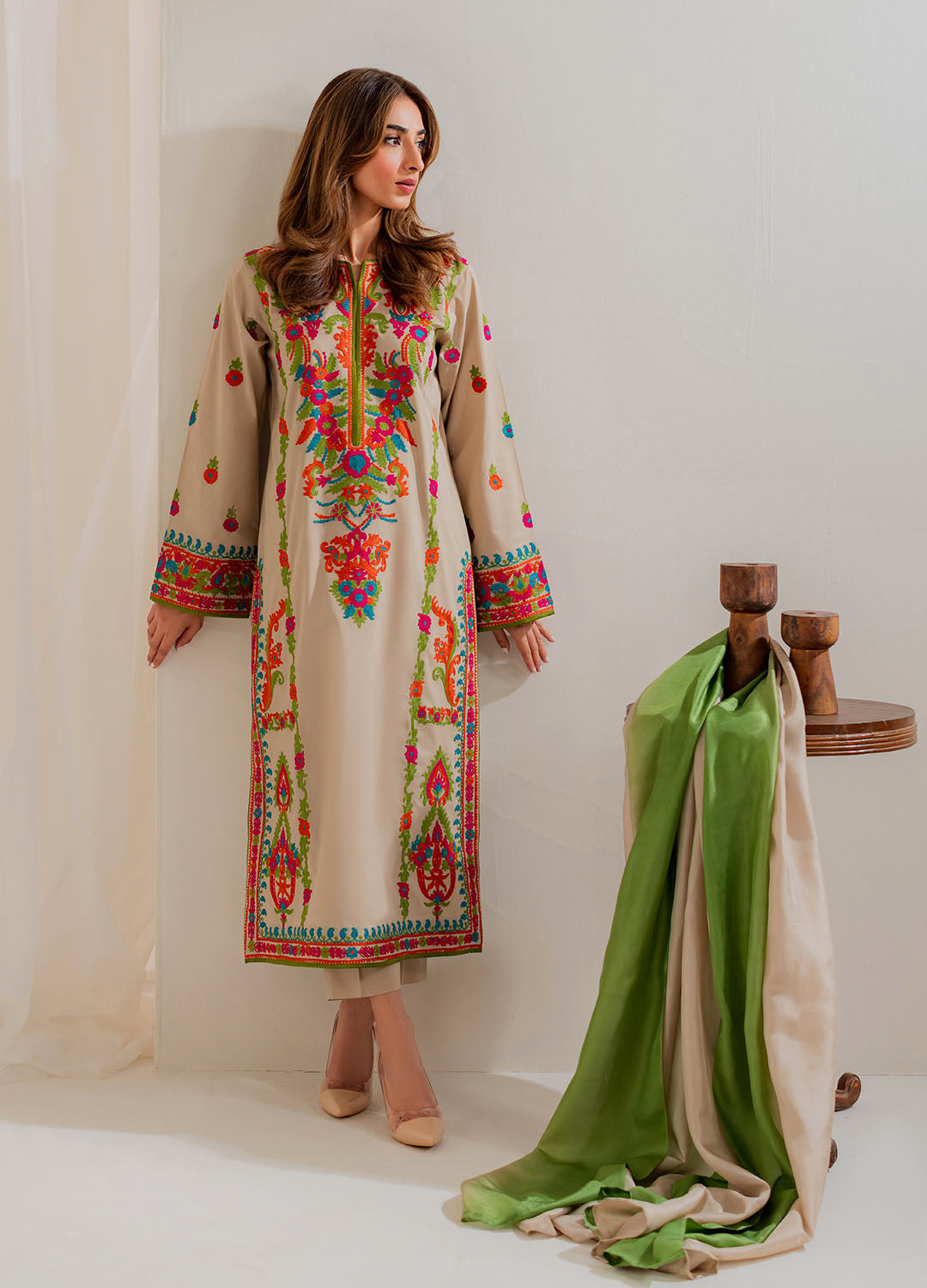 Multi Color 3Pcs Embroidery