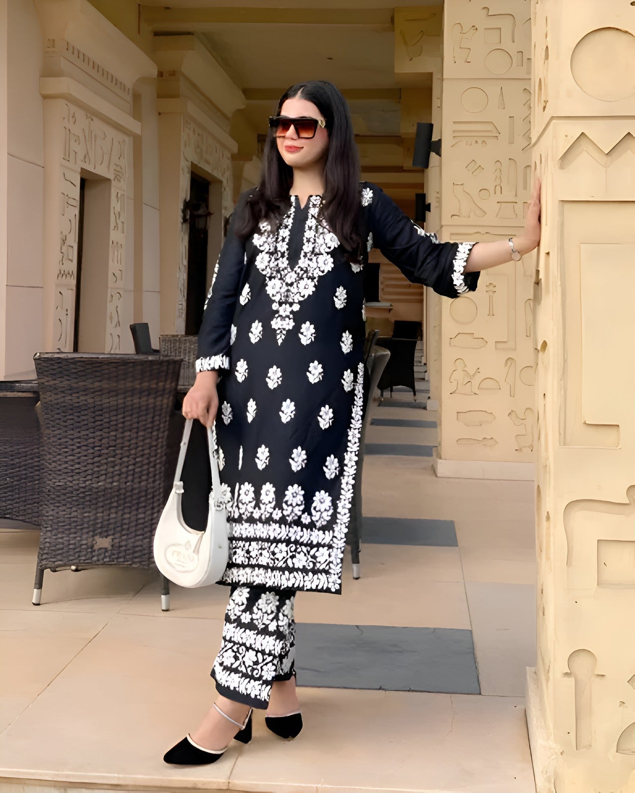 Cherry Glitz Print Stitched 2Pcs
